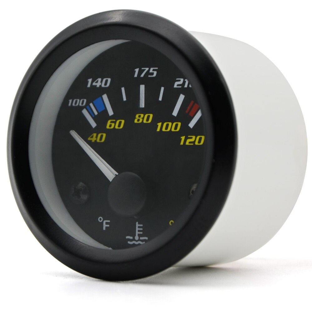 2Inch 52mm Universal Car Dual Analog Water Temperature Temp Gauge 40-120C/100-250F White LED