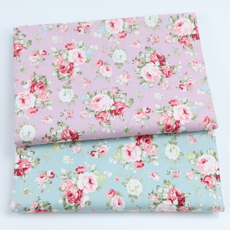 Bomuldsstof stoffet patchwork stoffer i metermål tøj patchwork tilbehør pastoral rose 50*160cm d20