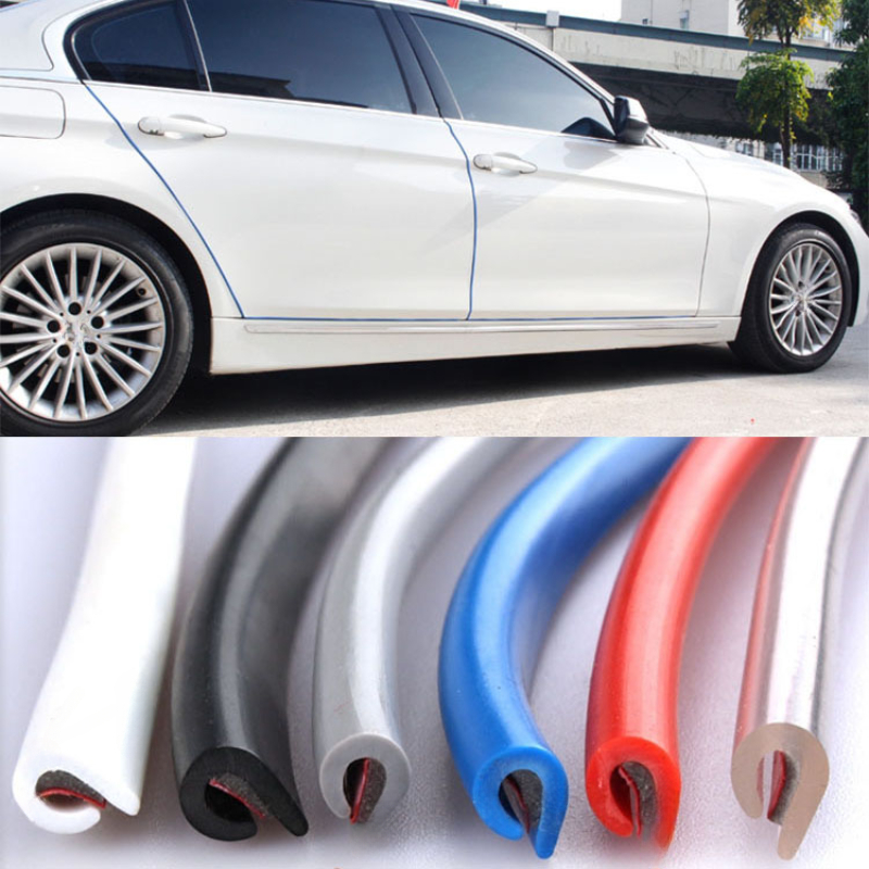 5m Adhesive Scratch Tools Car Door Edge Rubber Scratch Protector Strips Car Styling Mouldings Protection Side Doors Moldings