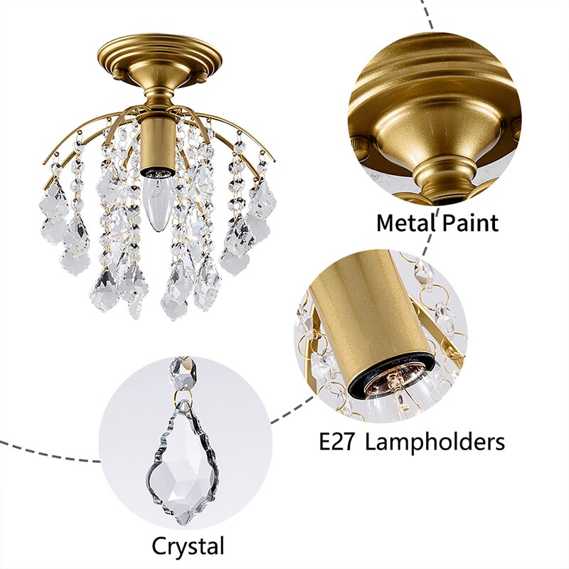 Moderne minimalistisk krystal loftslampe indendørs belysning nordisk boligindretning luksus stue soveværelse pedant lys