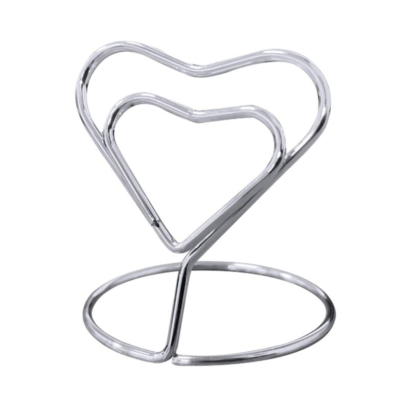Wire Place Card Holder Metal Card Holder Stand Wedding Name Place Holder, Food Signs (Silver Place Card Holders 26Pcs)