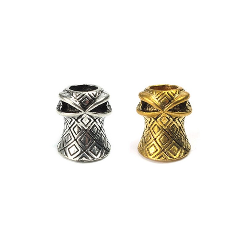 5 stk metal charms kranium paracord tilbehør paracord spænder diy paracord perle spænde paracord armbånd kniv lanyard 6mm