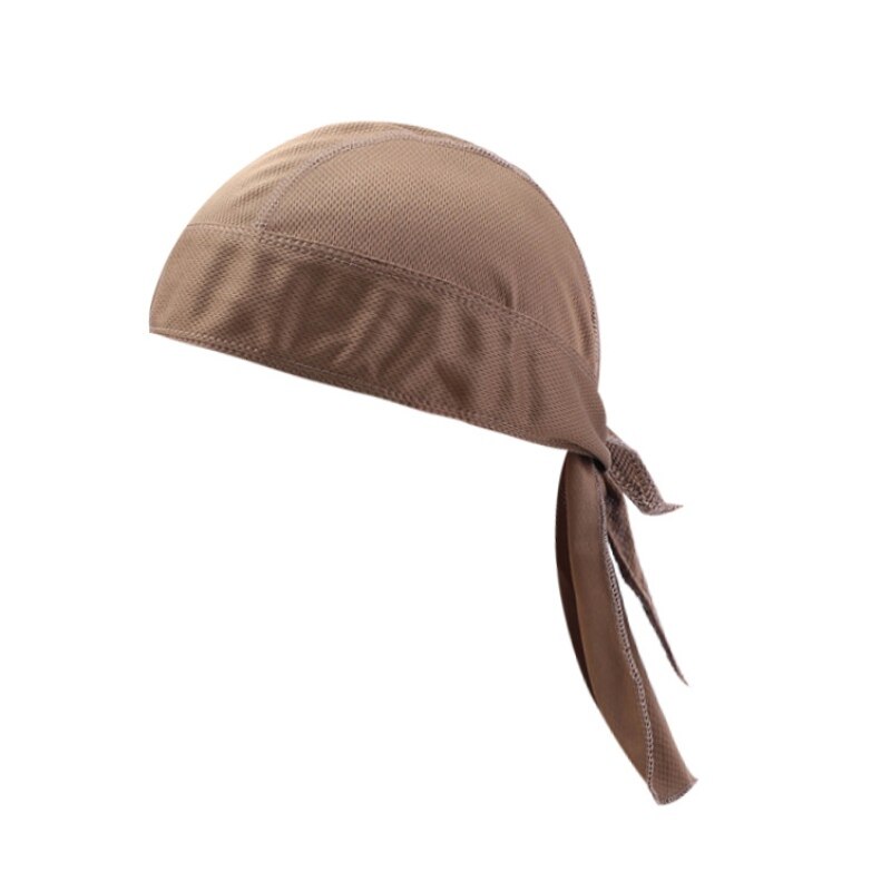 Cycle Bandana Men Pure Cycling Cap Outdoor Head Scarf Quick Dry Headband Summer Men bike cap Riding Bandana Ciclismo Pirate Hat: Khaki