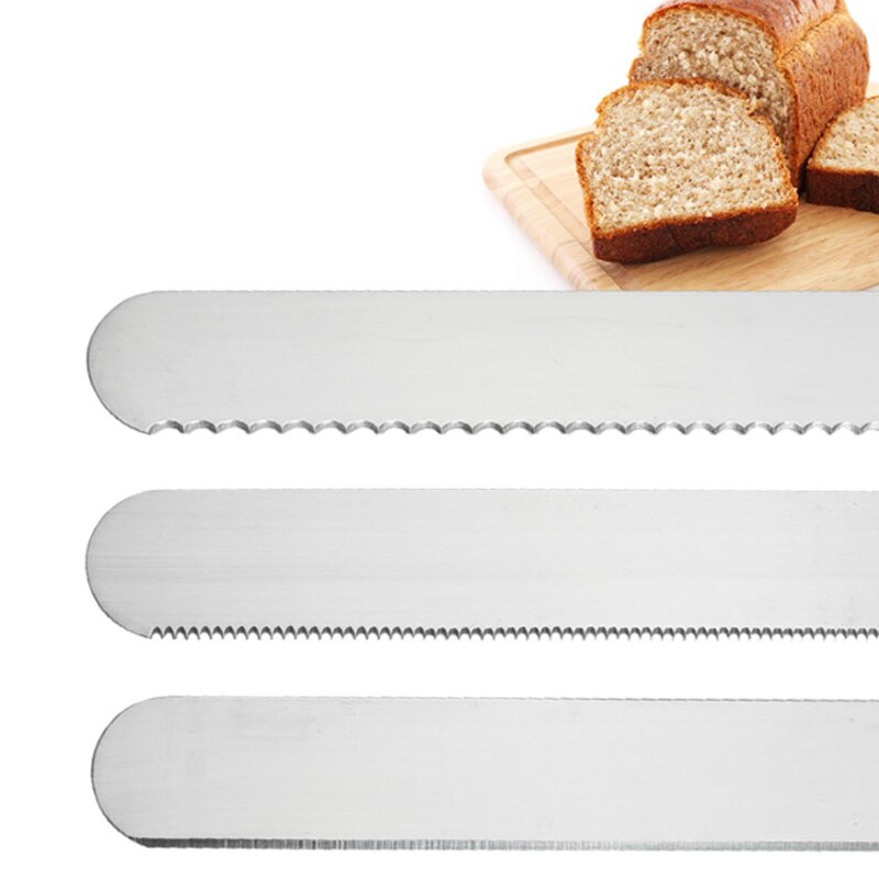 Stainless Steel Bread Serrated Knife Wooden Handle Cake Spatula Baguette Slicing Baking Cooking Tools Kitchen Accessories