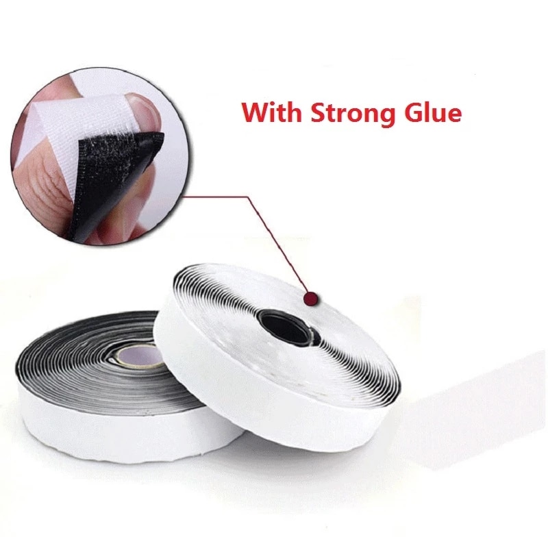 16/20/25/30mm Self Adhesive Fastener Tape Black White Magic Tape with Strong Glue Sewing Hook Loop Tape Clothing Craft Supplies