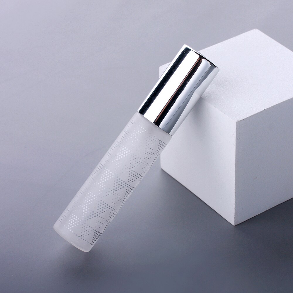 100 Stks/partij 10Ml Blad Patroon Frosted Parfum Fles Glas Verstuiver Aluminium Cap Spray Reizen Flessen: Chocolade