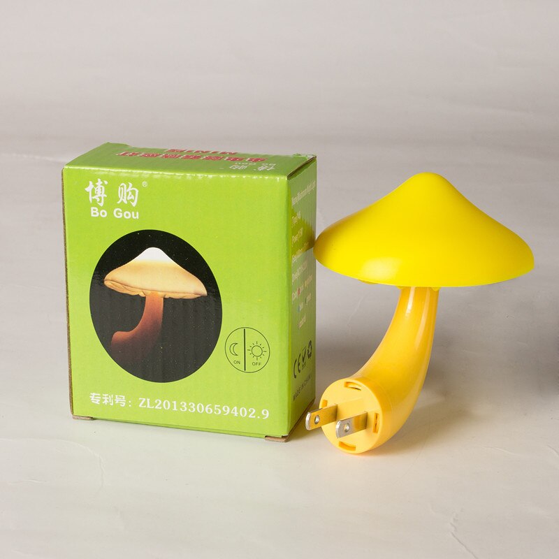 LED Night Light Mushroom Lamp Light Fun Christmas For Children Light-controlled Sensor EU US Plug Luminous Toys