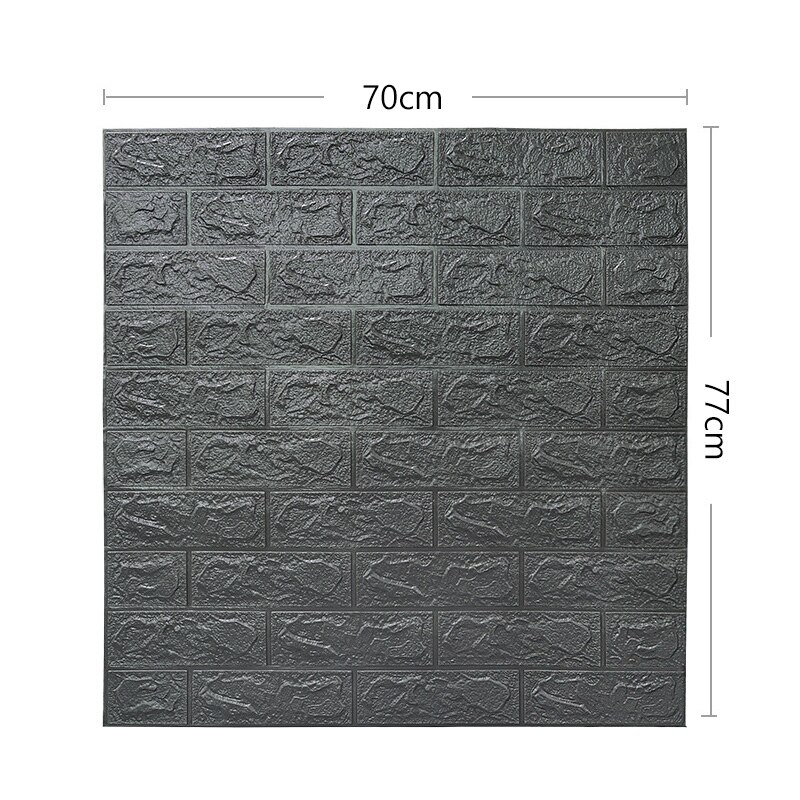 Paneles de pared de espuma de imitación 3D para sala de estar, papel tapiz de pelar y pegar, decoración de pared de fondo de dormitorio EJ: gray black