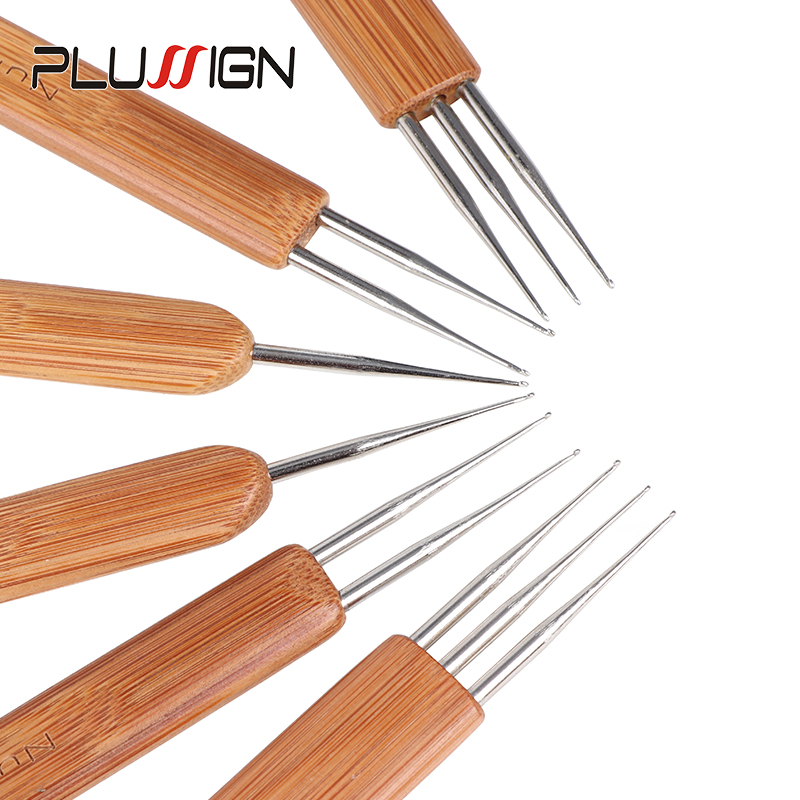 (1 gancho, 2 ganchos, 3 ganchos), 3 unids/lote, herramientas de rastas de ganchillo de 0,5 Mm y 0,75 Mm de tamaño, aguja de ganchillo de madera para trenzas de pelo