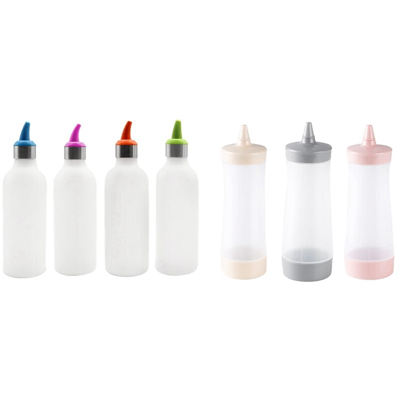 3 Pcs Condiment Squeeze Bottles, Jam Squeeze Bottle & 4 Pack Condiment Squeeze Bottles, Jam Squeeze Bottle