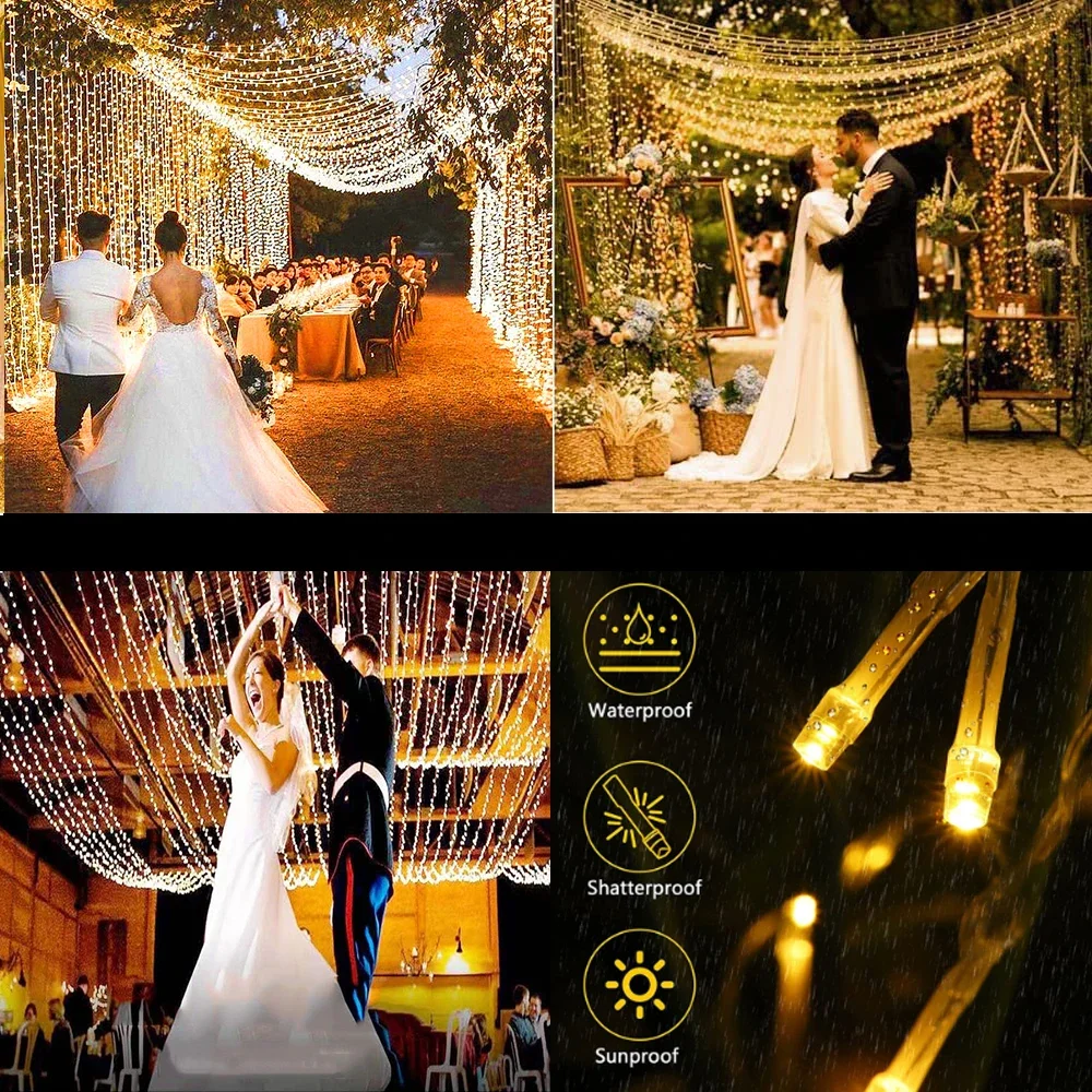 Guirnalda de luces Led de 1M-100M, guirnalda de luces navideñas impermeables para exteriores e interiores, decoración para árbol, calle, boda, , 2025
