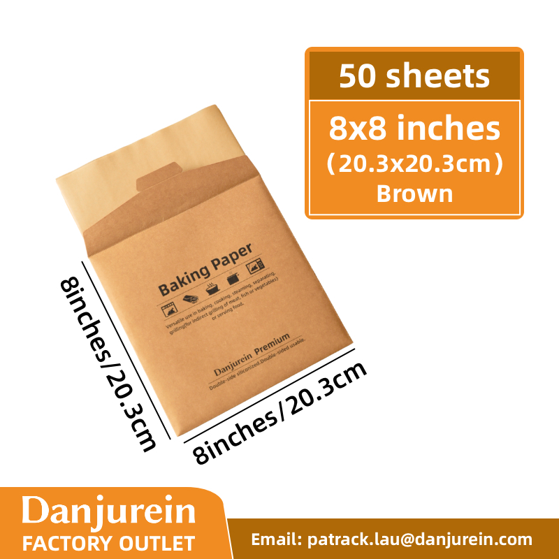 Pergament papier zurück papier vor geschnittenes Antihaft-Quadrat 8 "x 8" Luft fritte benutzen Papier Backbleche Grillen dampfenden Brot kuchen Keks: dunkel khaki