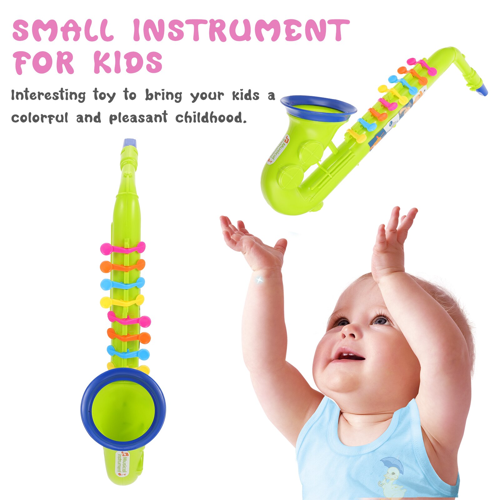 Saxofón de simulación creativa Tuba para niños, instrumento Musical de juguete, juguetes educativos para aprendizaje temprano, ayuda para la enseñanza de música
