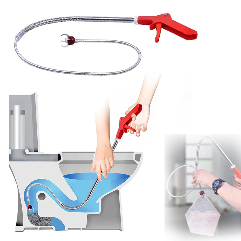 180cm Sewer Dredge Tools Drain Snake Spring Tube Dredging Floor Drain Plunger Cleaner Bathroom Toilet Anti Clogging Claw Hook