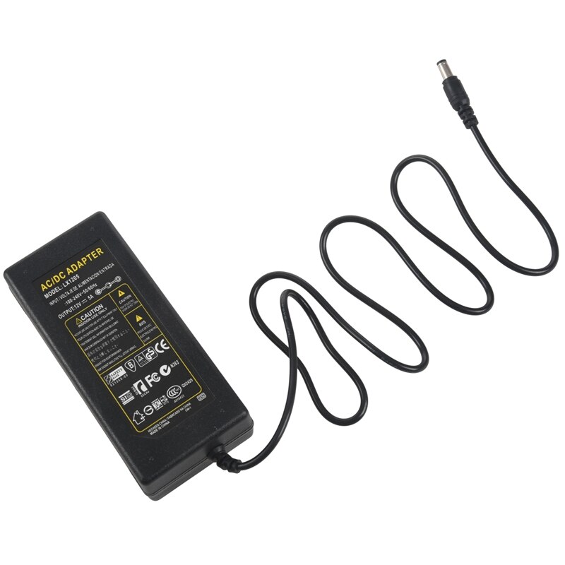 12V 5A 60W Voeding Adapter Voor Led Light Strip Rgb Smd 3528 5050
