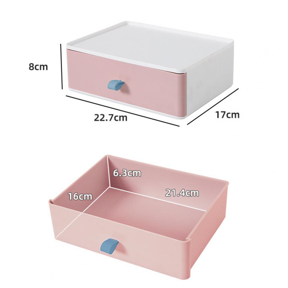 Storage Boxes Stackable Space Saving Plastic Large Capacity Desktop Storage Drawer for Bedroom