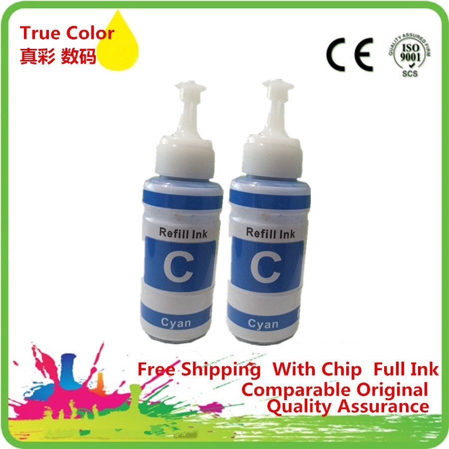 Refill Dye Ink Kit Kits For Epson L100 L101 L110 L111 L120 L130 L200 L201 L210 L211 L220 L300 L301 L303 L310 Printer: 2C