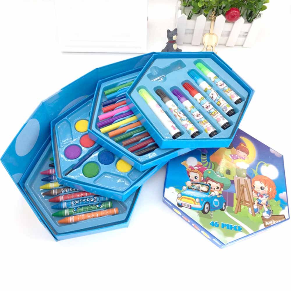 46pcs Colors Painting Graffiti Paint Brush Kit Art Toy Sets Drawing Painting Pencil School Stationery Student Supplies