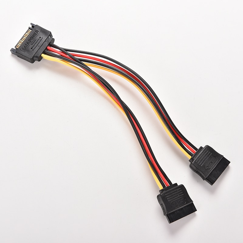 19cm 5 Pin SATA Mannelijk naar 2 SATA Splitter Female Power Cable