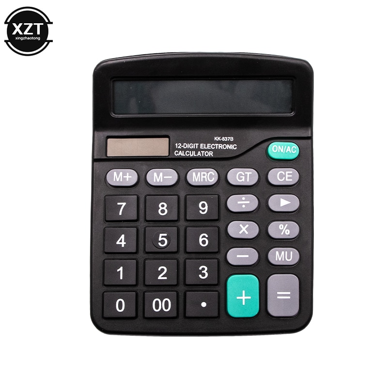 12-Digit Display Scientific Calculator Solar Battery Dual Power Large Screen Display Office Desktop Calculator for Office Home