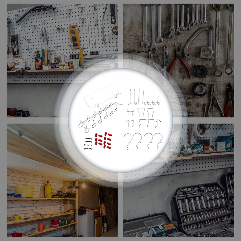 86 Piece Pegboard Hooks Organizer Assortment with Metal Hooks,Pegboard Bins and Peg Locks