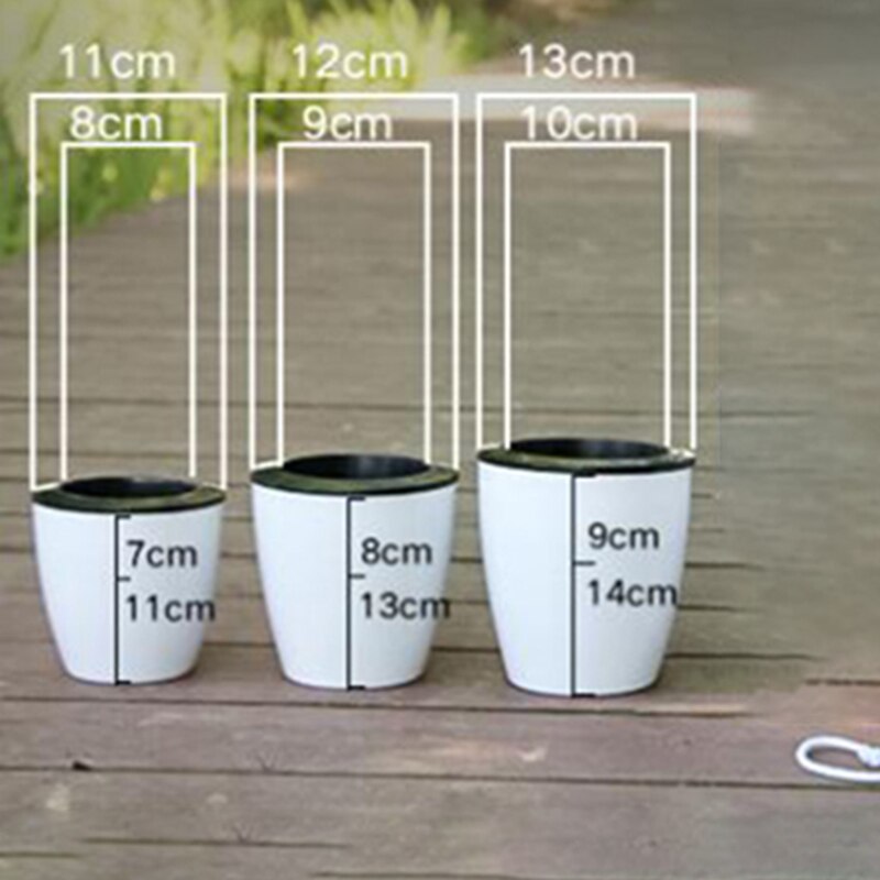 Preguiçoso vaso de flores pote automático imitação porcelana série plástico auto rega pote mesa escritório em casa decoração do jardim