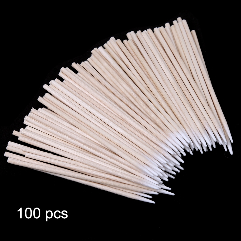 100Pcs Katoen Wegwerp Stok Schoon Tool Voor Airpods Oortelefoon Telefoon Lading Poort