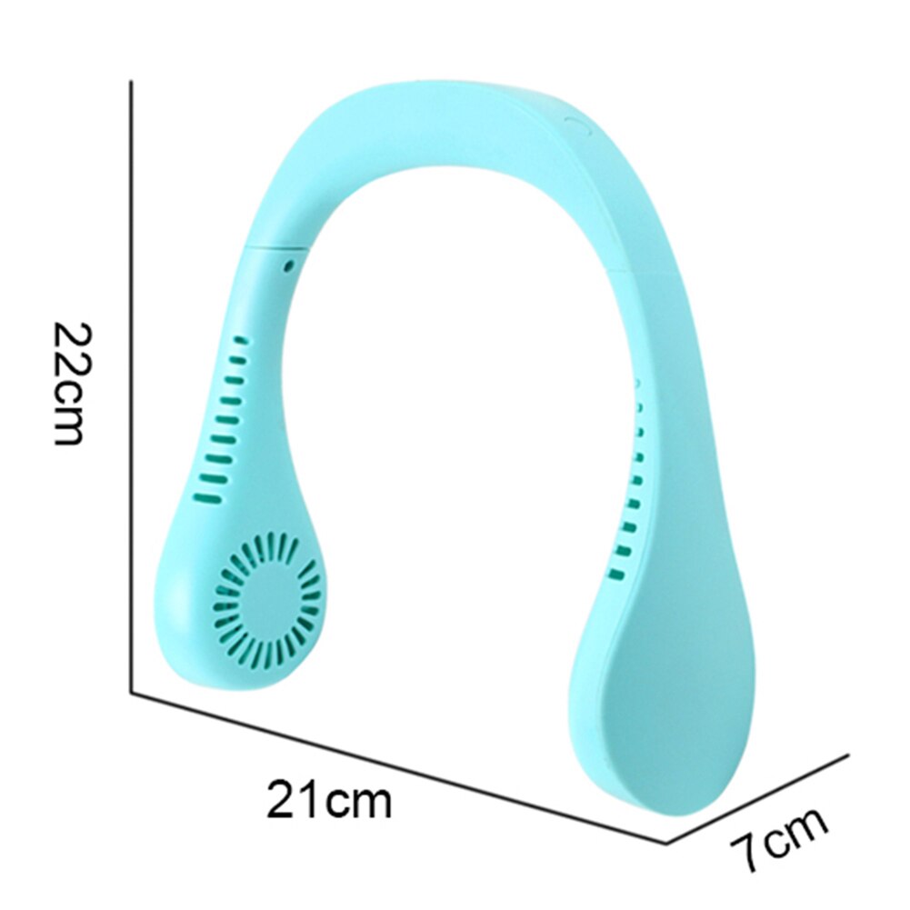 USB Rechargeable Air Cooler Mini Electric Air Conditioner Portable Sport Outdoor Hanging Dual Wind Head Neck Cooling Fan