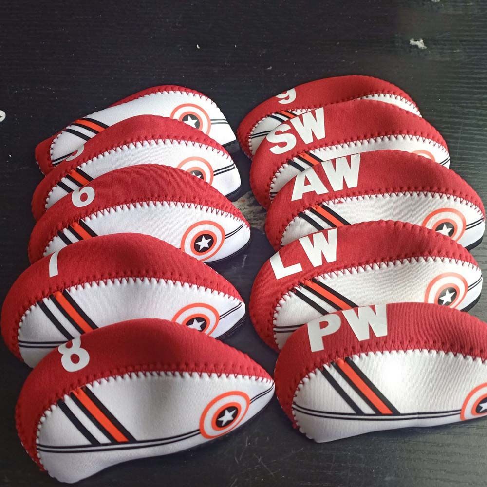 Étui de protection en fer de Golf, de Graffiti requin, imperméable, Durable, accessoires de Putter de Golf: 10pcs-red