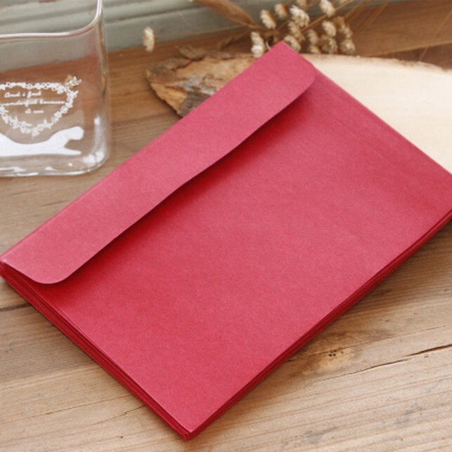 30 stk/pak retro kraft klar kuvert rødt brev sæt mailers budget kuverter til invitationer vintage brevpapir kort: 30 stk-rød