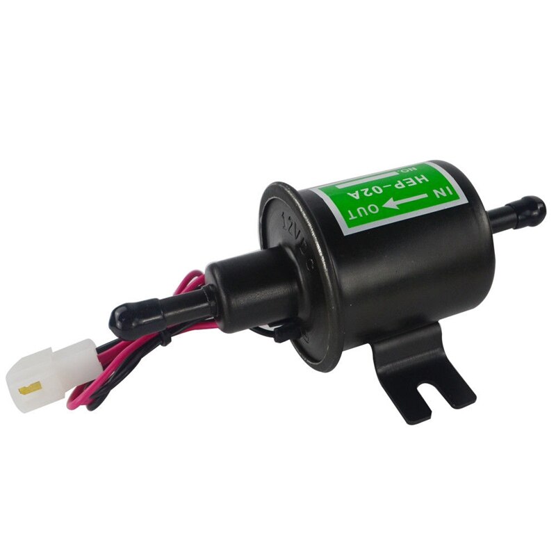 Universal 12v kraftig elektrisk brændstofpumpe metal fast benzin inline brændstofpumpe benzinoverførselspumpe 12 volt hep -02a