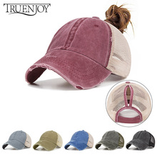 Truenjoy sommer kvinder mesh hestehale baseball cap snapback kasketter til kvindelig sport hat dame ben gorras