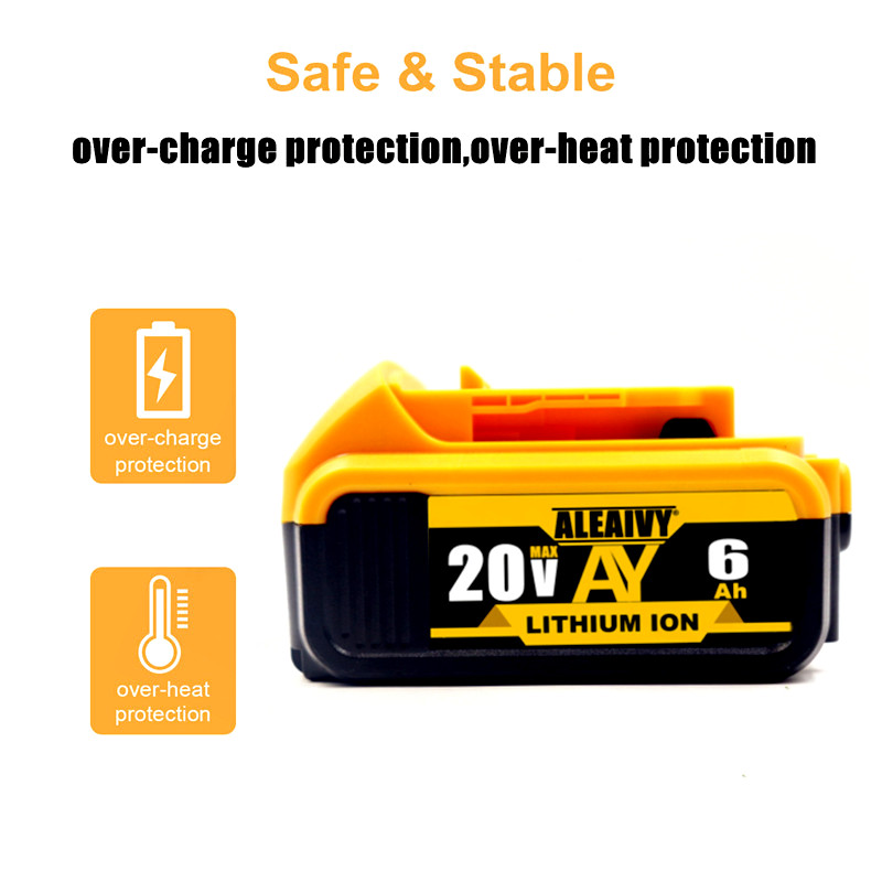 20v 6.0Ah Max XR Replacement DCB200 for DeWalt DCB185 DCB203 DCB206 DCB181 DCB184 Rechargeable Lithium Battery 18V Power Tools