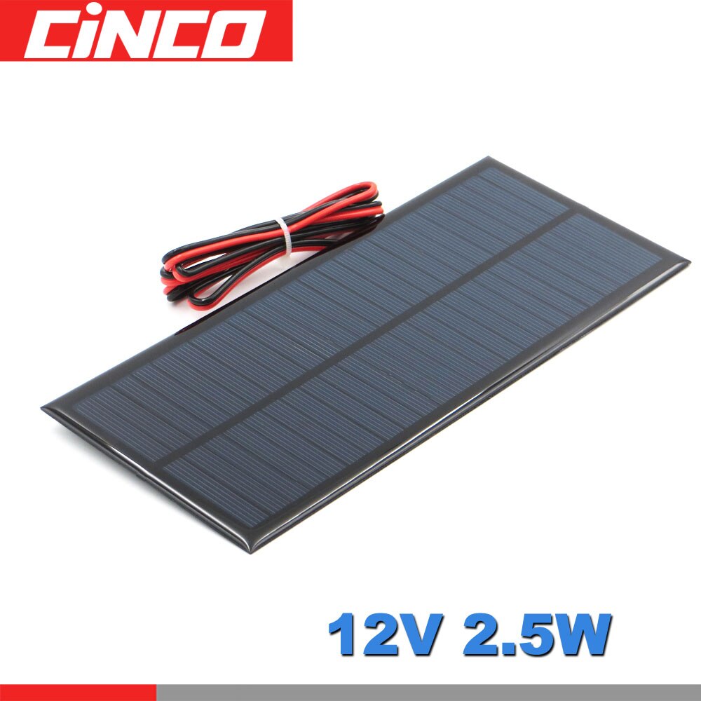 12 V 2,5 W Panel Solar portátil Mini DIY Panel de módulo sistema para lámpara Solar con batería juguetes teléfono cargador células voltios 12 V 2,5 W vatios