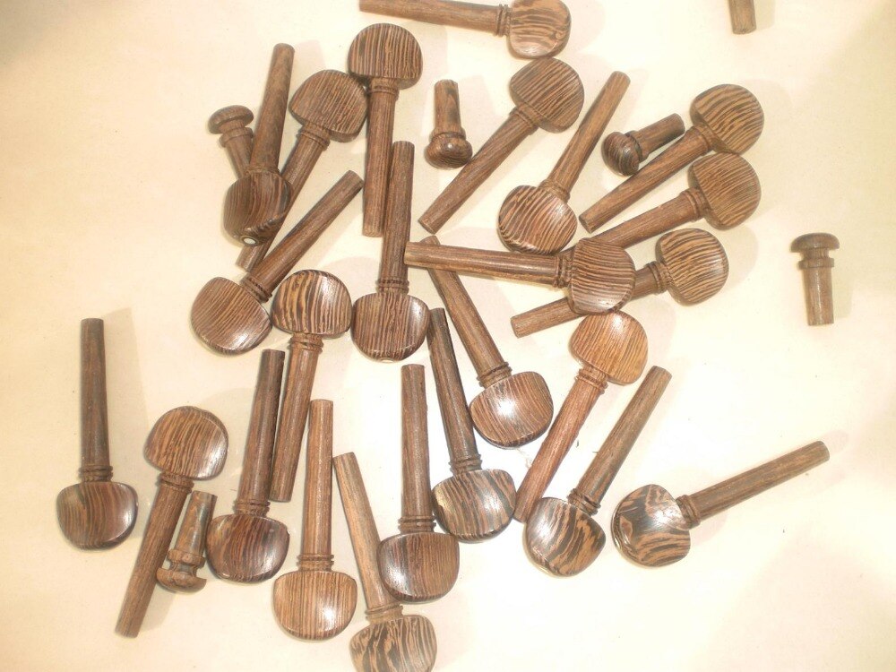 4 Sets Wenge wood Violin Pegs 4/4 inlcuding 16 pcs pegs & 4 pcs end pin all 4/4