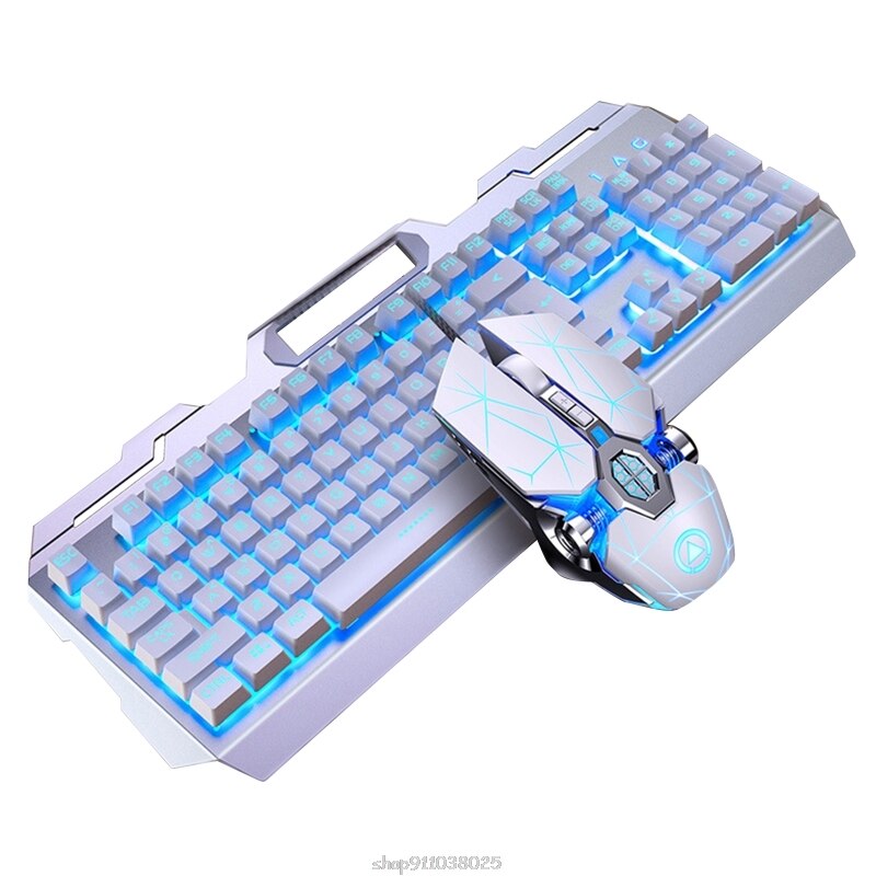 104Keys RGB Aluminum Alloy Gaming Keyboard and RGB Gaming Mouse Set with Mobile Phone Stand Function Key D24 20: 7