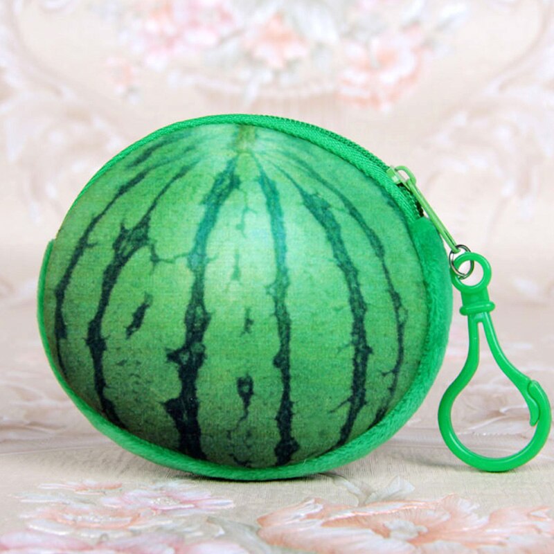 Pluche Rode Watermeloen Coin Zakken Fruit Portemonnee Grote Volume Apple School Kids Pen Potlood Bag Zipper Case Populaire Portemonnees