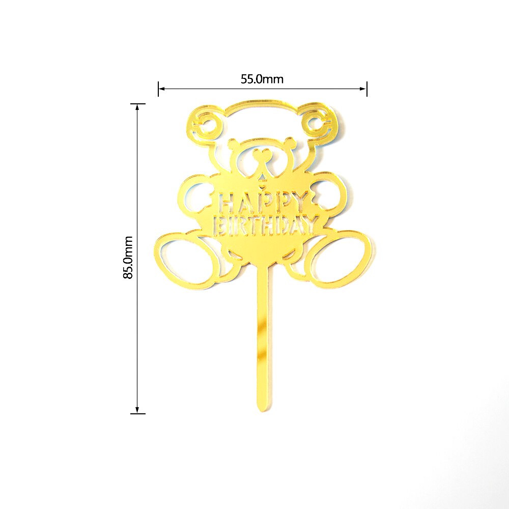 Pak Van 10 Stuks Mini Gelukkige Verjaardag Acryl Cake Topper Verjaardagstaart Decoratie: 06 HB 10PCS