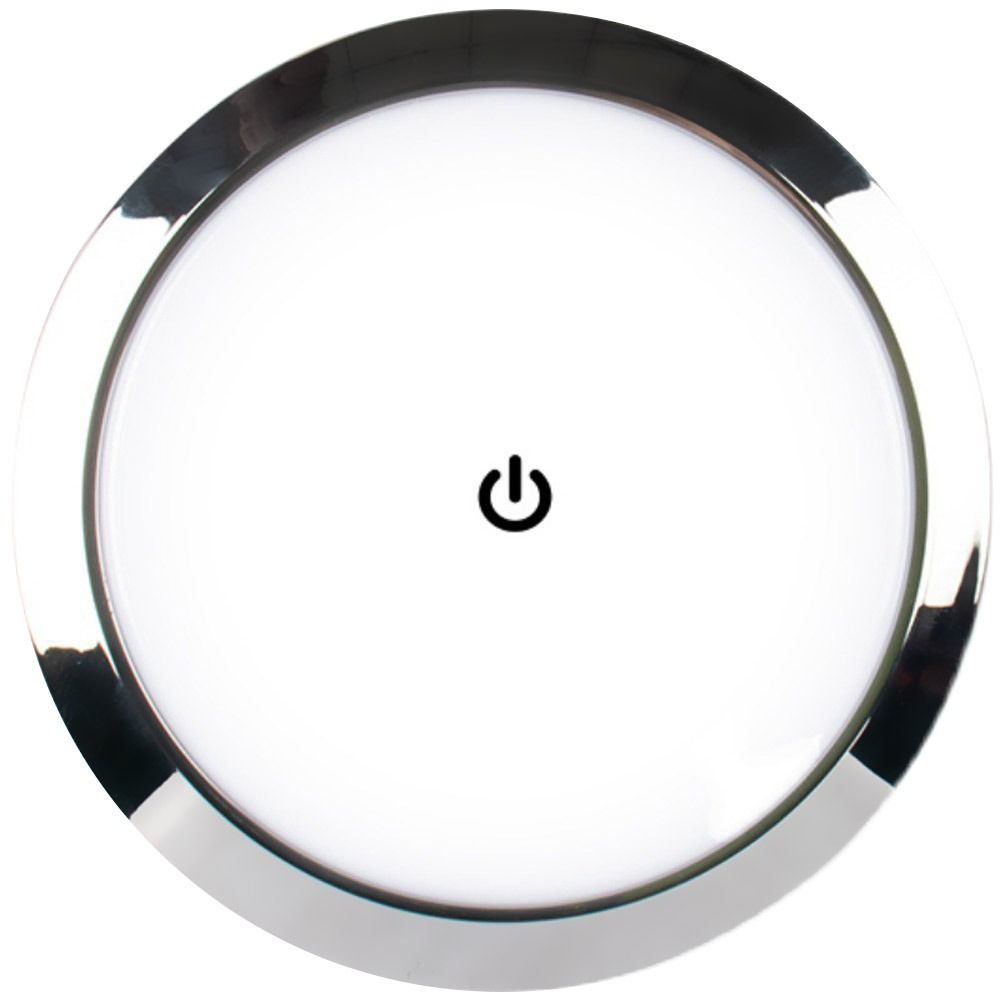 LED Touch Lamp Ultra-thin Round Dome Light 12V/24V Ceiling Lamp Reading Light RV Caravan Boat Camping Car Light Accessory: grey