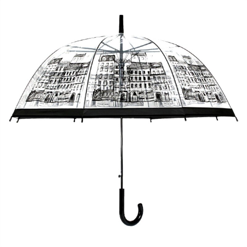 Parapluie transparent princesse Apollo, construction SUPER arc, parapluie semi-automatique crochet incurvé, tige droite: as picture11