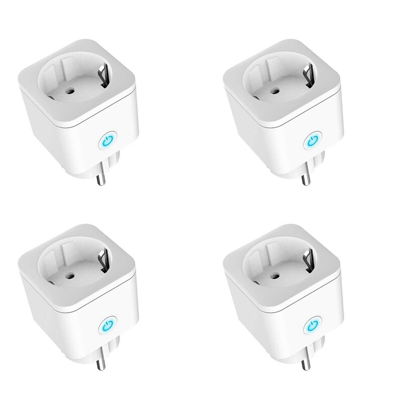 WiFi Smart Socket Plug EU 100-240V Adaptor Wireless Remote Voice Control Power Monitor For Google Home Alexa Tuya: 4pieces
