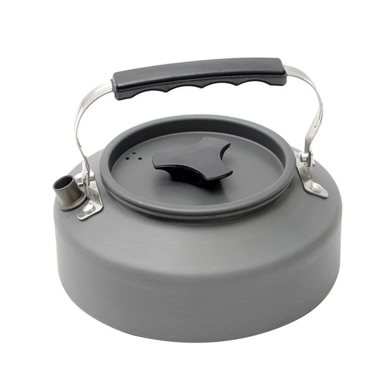 1.1L Outdoor Draagbare Koffiepot Camping Theepot Waterkoker Bergbeklimmen Camping Picknick Aluminium Pot Opknoping Pot: Black