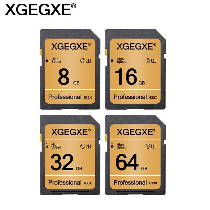 XGEGXE 64GB Camera Memory Card 32GB Class 10 High Speed 4GB 8GB 16GB UHS-1 Professinonal Flash Card For Camera