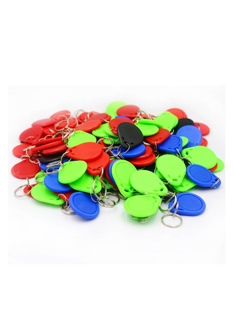 100pcs Waterproof 13.56MHz IC Keyfob Tag RFID Access Control IC Key Finder Card Token Attendance Management Keychain