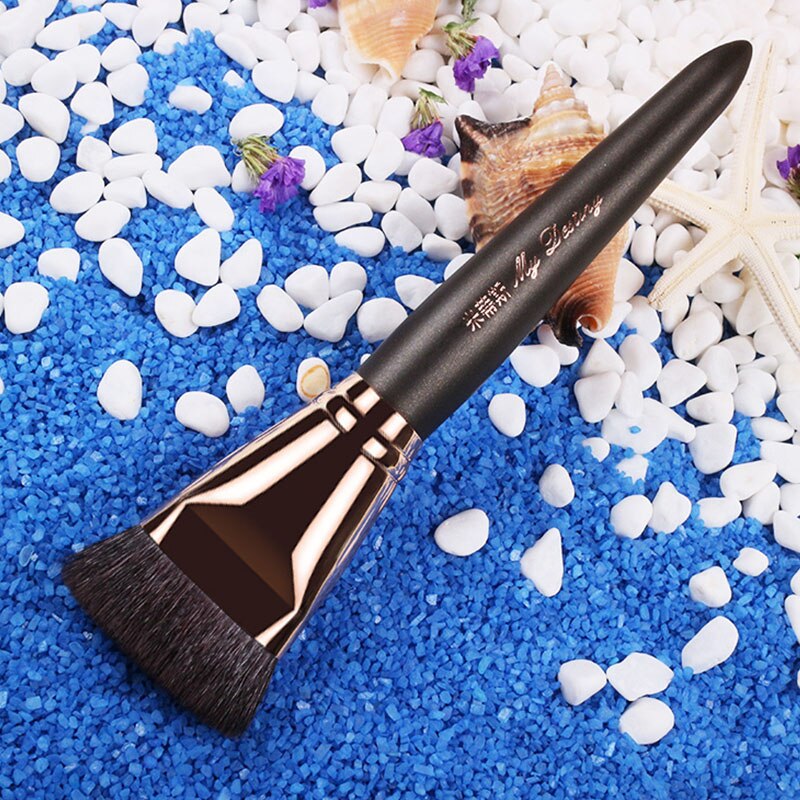 Mydestiny make-up kwast met platte basis, foundation- en bronzingkwast, cosmetische tools van geitenhaar, make-up tools 024