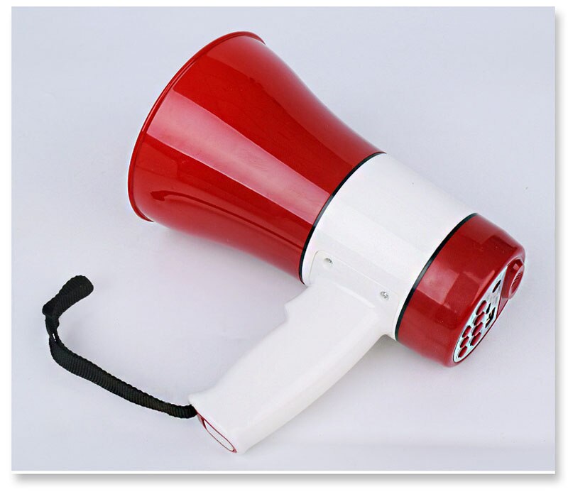 Megáfono portátil y plegable, altavoz amplificador ruidoso, grabador Bullhorn: RED