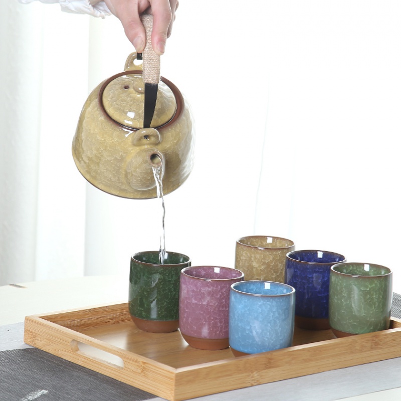 Chanshova 150ml traditionell kinesisk stil sprakande keramik tekopp teservis porslin små kaffekoppar mugg  h391