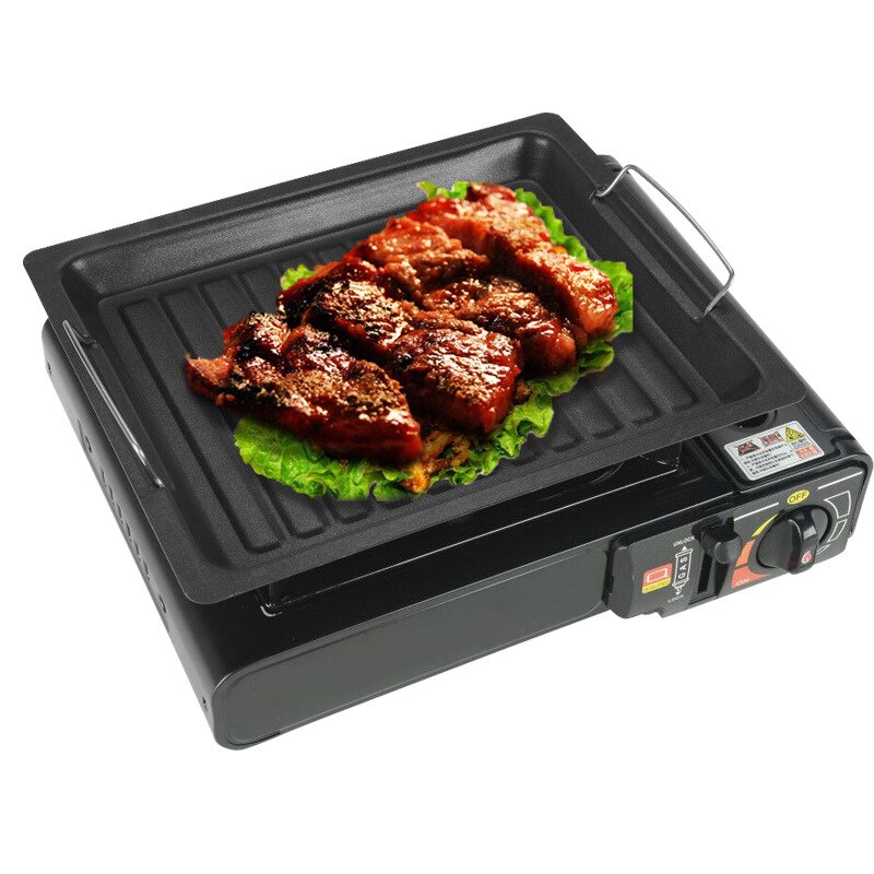 Sartén antiadherente de 30x25cm para barbacoa, plancha de superficie antiadherente, utensilio para barbacoa, accesorios para parrilla de barbacoa de carbón