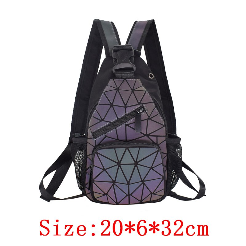 Luminous Backpack School Women Bags Set Holographic Geometric Backpacks Female School Bag For Teenage Girls Student Rucksack: black