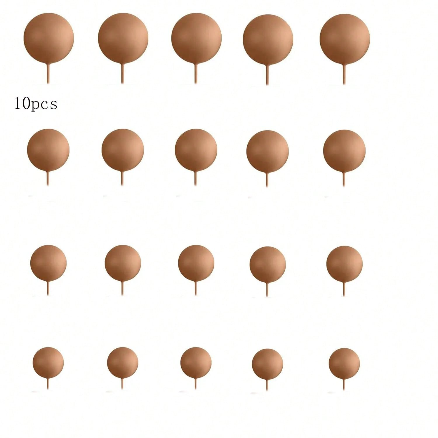 10pcs Sage Green Brown Cake Topper Gold Foam Balls DIY Insert Cake Decoration for Baby Shower Birthday Party Cake Decorationion: L / Chocolate